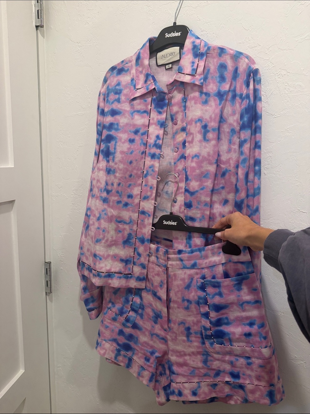 Alexis Pink and Blue Tie-Dye Blazer Jacket